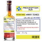 Personalised Prescription RUM spoof/funny bottle label, Birthday/Wedding