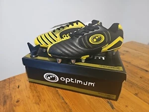 Optimum rugby boots Velocity UK Size 8 Black + Yellow New With Box - Picture 1 of 7