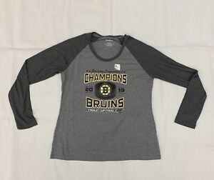 Fanatics Women's NHL Boston Bruins 2019 Conf Champs Long Sleeve T-Shirt XL Gray