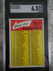 1969-70 Topps Hockey #132 Checklist SGC 6.5 Ex-Mint+