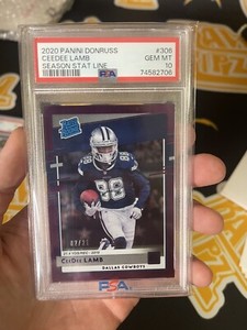 2020 Donruss CEEDEE LAMB Rated Rookie Purple Season Stat Line POP 1 /21 Cowboys
