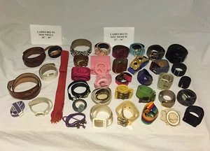 Lot of 38 Women's / Ladies Belts: 32 Medium and 6 Small Sizes - Picture 1 of 5