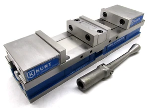 NICE! KURT 4" ANGLOCK CARVLOCK DOUBLE STATION CNC MACHINE VISE w/ HANDLE - #HDL4 - Picture 1 of 9