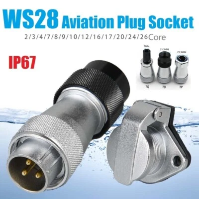WS28 2-26pin TQ plug+ZG diamond-shaped flip back socket aviation plug connection - Image 1 of 4