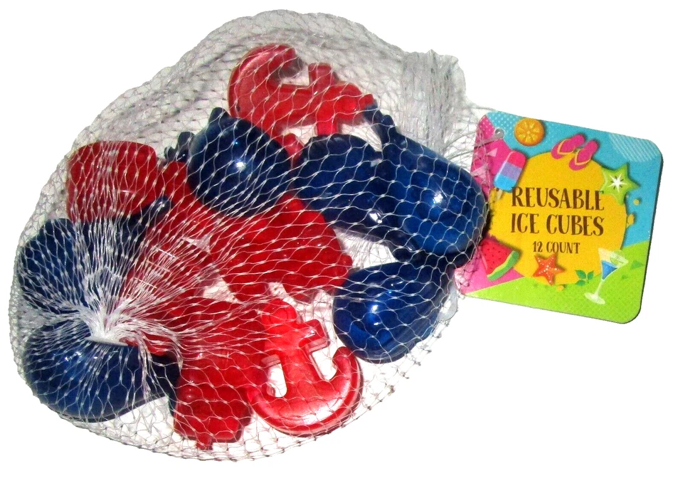 REUSABLE NAUTICAL  ICE CUBES ~ 12 Count~ 6 Whales & 6 SHIPS ANCHOR - Image 1 of 1