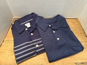 CARTER’S Kid Blue Striped and Solid Short Sleeved Button Front Shirt Boys Size 7 - Picture 1 of 12