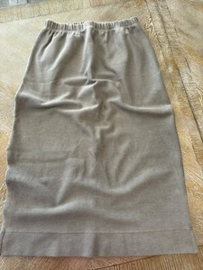 LL BEAN Brown Pull On MAXI SKIRT Medium Petite Stretchy Waist 32” Length 33” - Picture 1 of 6