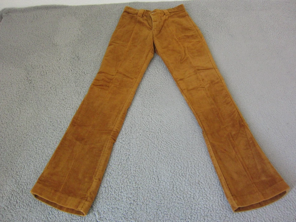 Vintage 70s Corduroy Pants Misses 12/13 23w x 31L Brown Farah Made in USA - Image 1 of 4