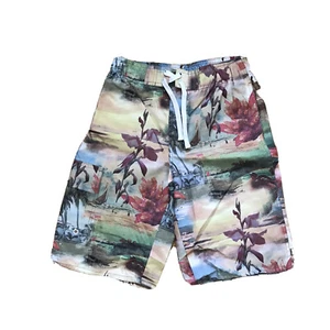 NEW LOOK RETRO TROPICAL BEACH PRINT SWIM BOARD SHORTS TRUNKS LARGE 36-38 BNWT  - Picture 1 of 6