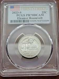 2023 S PR70DCAM FS PCGS Eleanor Roosevelt Clad Proof Quarter - Picture 1 of 4