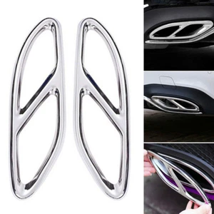 For Benz C-Class W205 2016-2018 Steel Rear  Muffler Pipe Tip Cover Trims - Bild 1 von 6