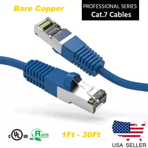 CAT7 SSTP RJ45 cavo patch di rete cavo Ethernet rame - lunghezza 1 piedi-25 piedi - Foto 1 di 4