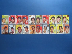 1954 Topps Baseball Card Lot of 19 Vintage Cards VG/EX Near Mint Free Shipping - Picture 1 of 6