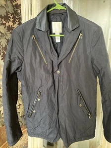 DIESEL The Grand Sky Overcoat Jacket Black Zip SZ S Zipper Pockets - Picture 1 of 11
