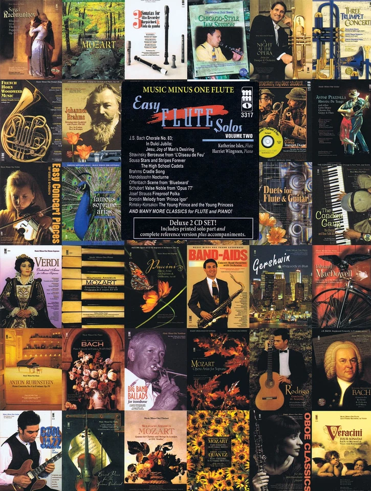 Easy Flute Solos Classical Sheet Music Minus One Play-Along Book 2 CD Pack - Image 1 of 1