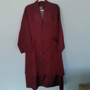 Morgan Puett Shack Incorporated Red Brocade Silk Coat M - Picture 1 of 7