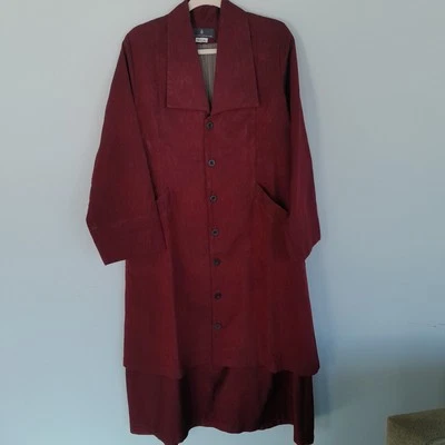 Morgan Puett Shack Incorporated Red Brocade Silk Coat M - Image 1 of 4