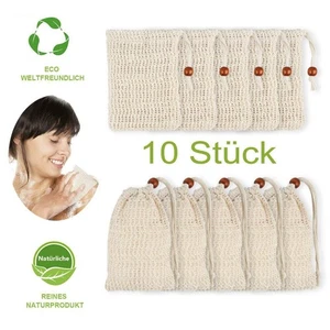 10 Stk. Seifensäckchen Bio Sisal Seifenbeutel Natur Sisalfaser Peeling Massage - Bild 1 von 10