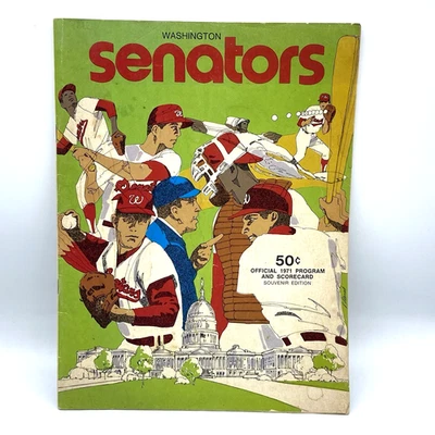 Vintage Program Scorecard Washington Senators vs Baltimore Orioles Unmarked Mem - Image 1 of 4