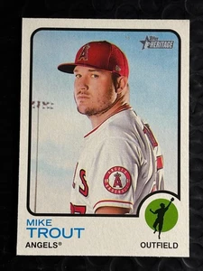 2022 Topps Heritage - Team and Name Color Swap Variation Mike Trout Angels - Picture 1 of 2