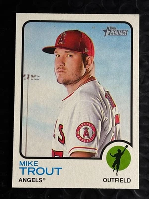 2022 Topps Heritage - Team and Name Color Swap Variation Mike Trout Angels - Image 1 of 2