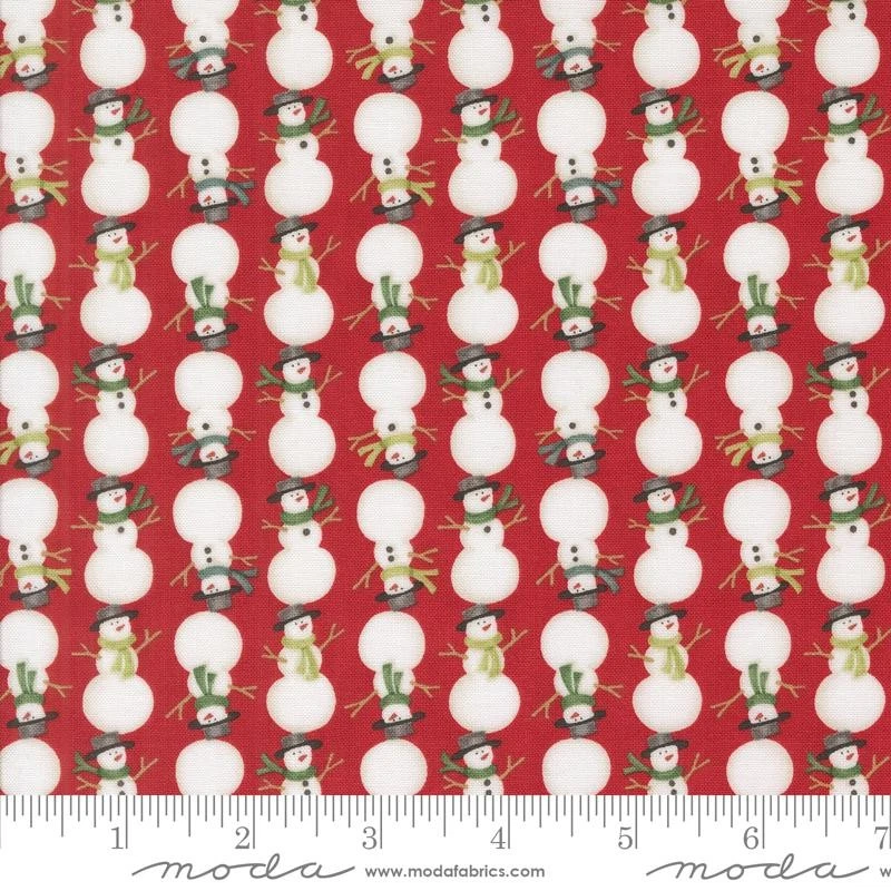 Winter Friends Berry Red Snowman 44" fabric by Moda, 56135 17, cotton - Image 1 of 1