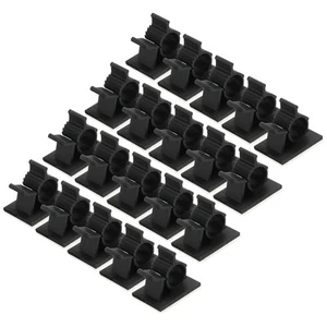25Pcs Cable Management Clips, 10-13mm Dia Self Adhesive Nylon, Adjustable Black - Photo 1/5