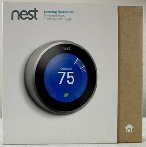 Google Nest Smart WiFi Learning Thermostat (3rd Generation) – Stainless Steel - Picture 1 of 10
