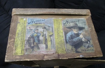 CAJA DE TABACO VACÍA DE CORTE LARGO HONESTA DE 1880 - MUY RARA Foto 1 de 4