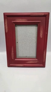 Dicker Bilderrahmen aus gealtertem Holz burgunderrot hält ein 3,5" x 5,5" Foto - Bild 1 von 7