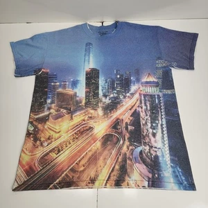 Beijing China Cityscape Dual Sided Colorful Short Sleeve T-Shirt Men's Size M - Picture 1 of 5