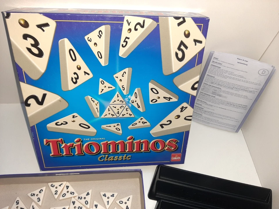 selten:  Triominos Classic Goliath Spiele Familienspiel massive Steine TOP - Bild 1 von 4