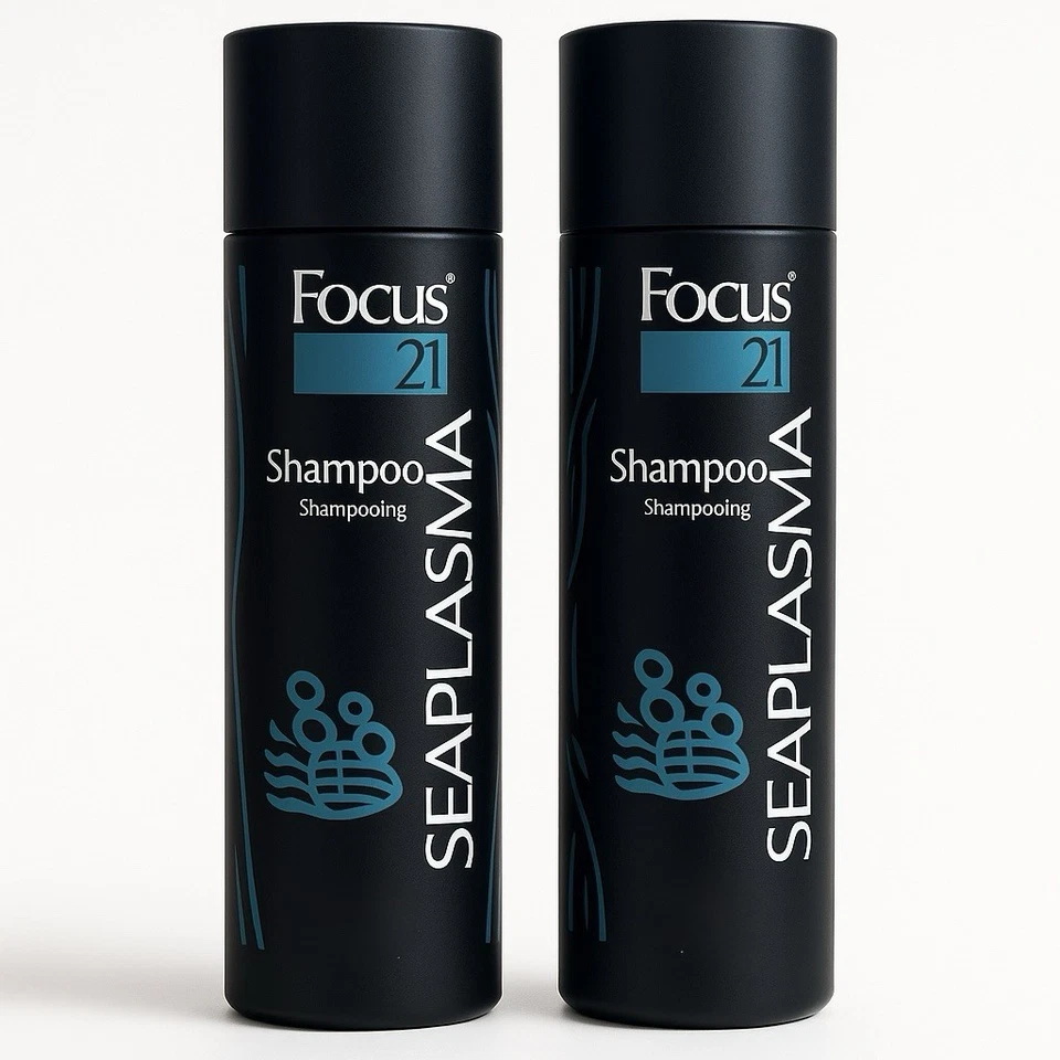 Champú Focus 21 Sea Plasma 8 oz botella negra - paquete de 2 - raro y descontinuado Foto 1 de 1