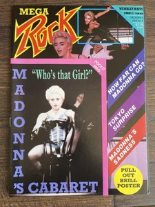 RARE Madonna MEGA ROCK Poster Magazine World Tour Souvenir w/Pocket Cabaret Mag - Picture 1 of 6