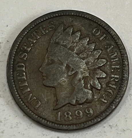 1899 Indian Head Cent Philadelphia Mint Penny - Type Coin - ACTUAL PHOTOS -H11 Cover