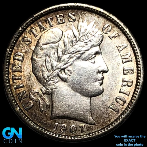 1907 P Barber Dime   #E0351 Cover