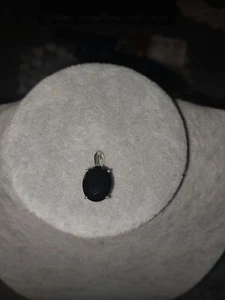 Very Large THAI BLACK SPINEL Solitaire Pendant in Sterling Silver 5.65 ctw - Picture 1 of 11