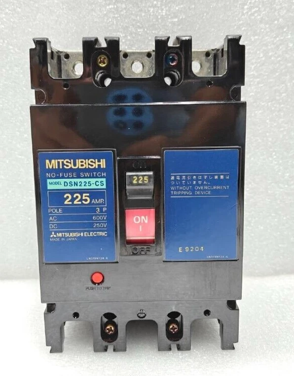 INTERRUPTOR SIN FUSIBLES MITSUBISHI ELÉCTRICO DSN225-CS 225A 3 POLOS USADO ENVÍO RÁPIDO Foto 1 de 4