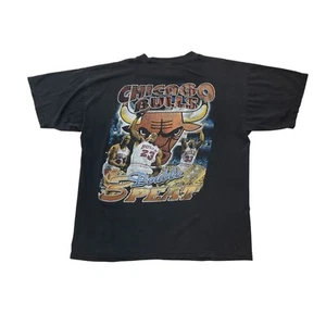 Vintage Chicago Bulls NBA World Champion 3 Peat Bulls Rap Tee Men’s Sz 2XL Black - Picture 1 of 11