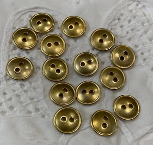 Gold Flat Back Buttons x 15 - Picture 1 of 3