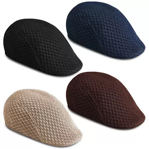 Gorra Gatsby de malla lisa para hombre sombrero de hiedra golf conducción verano sol plano taxista noticiero - Imagen 1 de 58