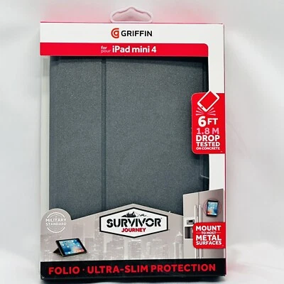 Griffin Survivor Journey  Folio Case ultra-slim Ipad Mini 4 Silver - Image 1 of 4