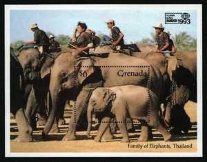 Grenada 1993 - Mi No. Block 346 ** - MNH - Elephants / Elephants - Picture 1 of 1