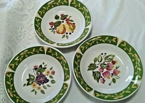 3 Certified International LA TOSCANA Individ 8" Pasta Bowls-Pears/Grapes/Figs - Picture 1 of 11
