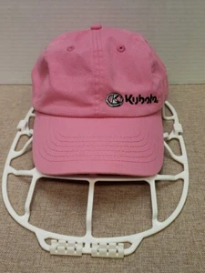 KUBOTA TRACTOR Hat Pink Baseball Cap K-Products Adjustable Hook Loop Closure - Picture 1 of 7