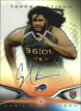 2014 Topps Platinum Autographs Refractors Football Card #62 Cyril Richardson