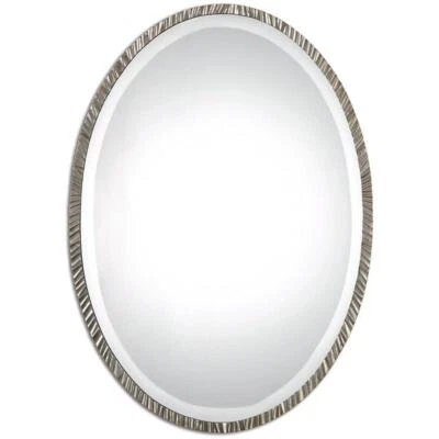 Uttermost Annadel Oval Metal and MDF Wood Wall Mirror in Nickel - Image 1 of 4