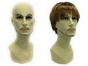 2PCS Male Mannequin Head Bust Wig Hat Jewelry Display #MD-JackF1 X2 - Picture 1 of 4