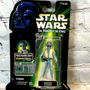 Vintage 1999 Star Wars POTF CommTech Chip Greedo with Blaster Hasbro NIP - Picture 1 of 4