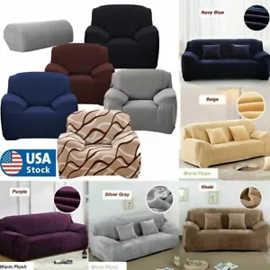 Stretch Chair Sofa Couch Covers Spandex Elastic 1/2/3/4 Seat Slipcover Protector - Picture 1 of 22